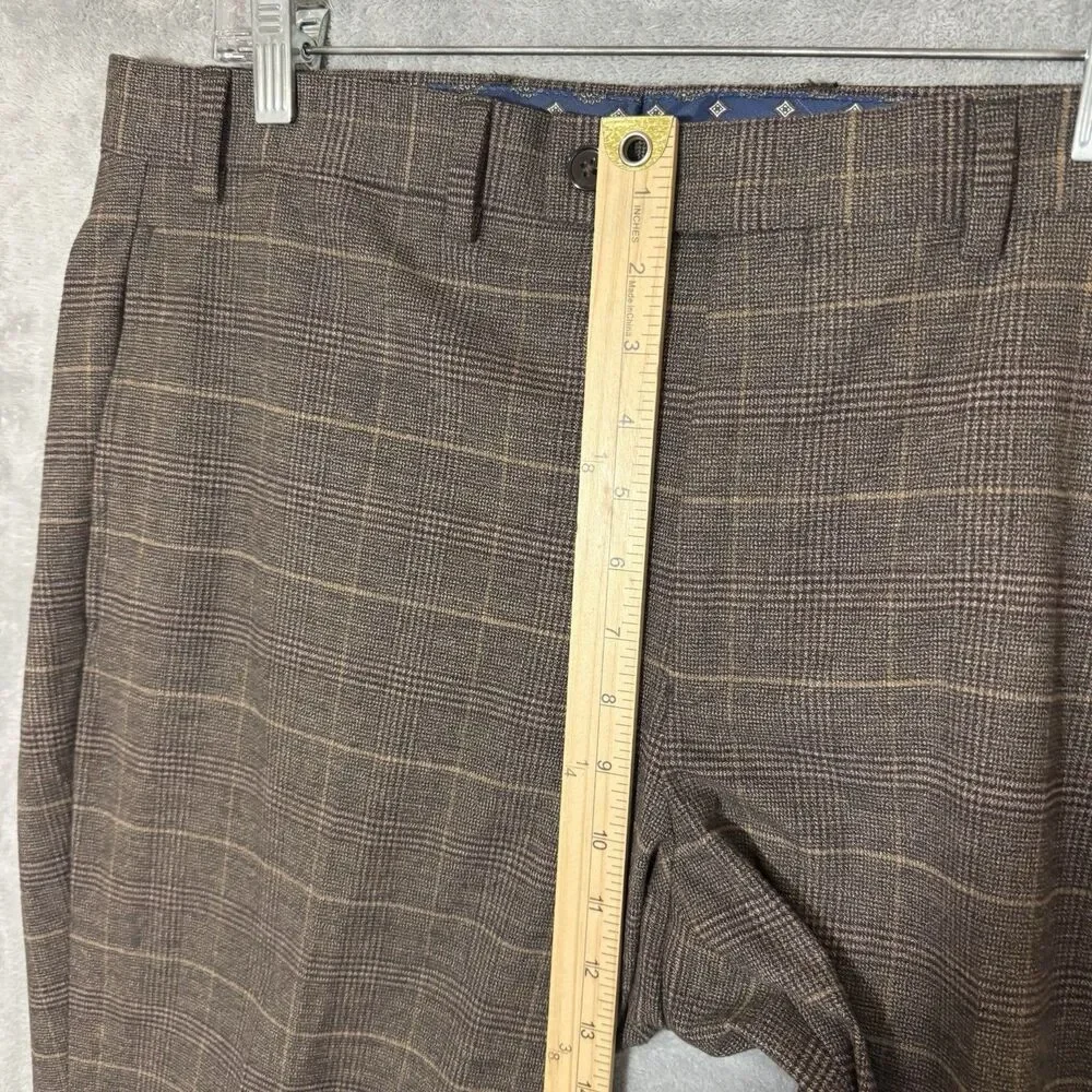 Lauren Ralph Lauren Dress Pants 36x30 (Inseam 28) Brown Glen Plaid Windowpane